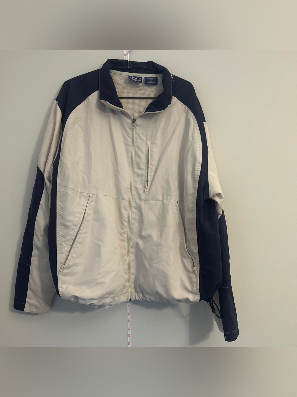Casual Two-Tone Lightweight Jacket - Beige and Black